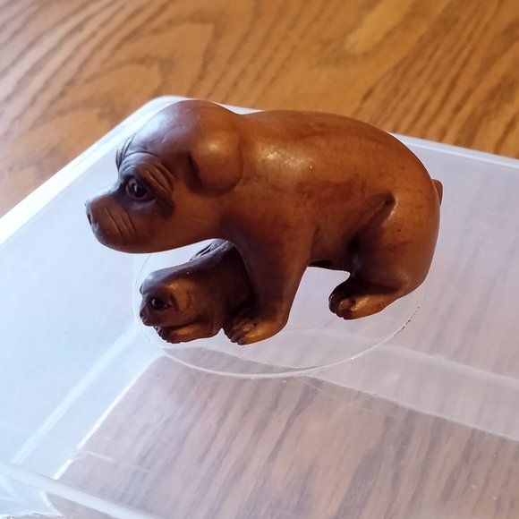 Hand Carved Wooden Netsuke - Picture 2 of 7